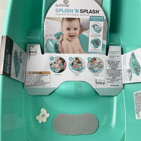 Summer Splish 'n Splash Newborn to Toddler Tub (Aqua) - 3-Stage Tub - Picture 2 of 6